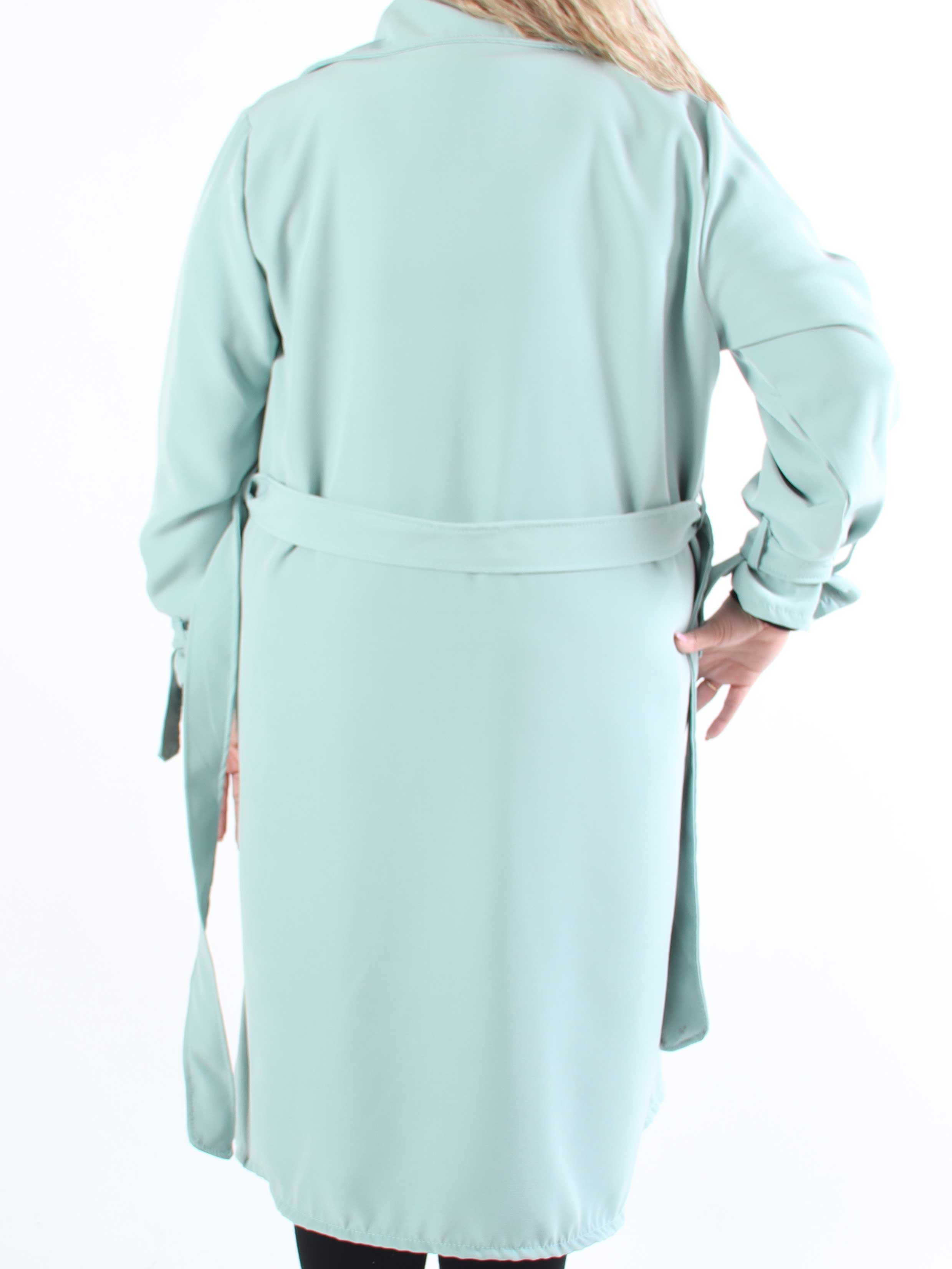 Sharpay - Let plus size trenchcoat med bindebånd